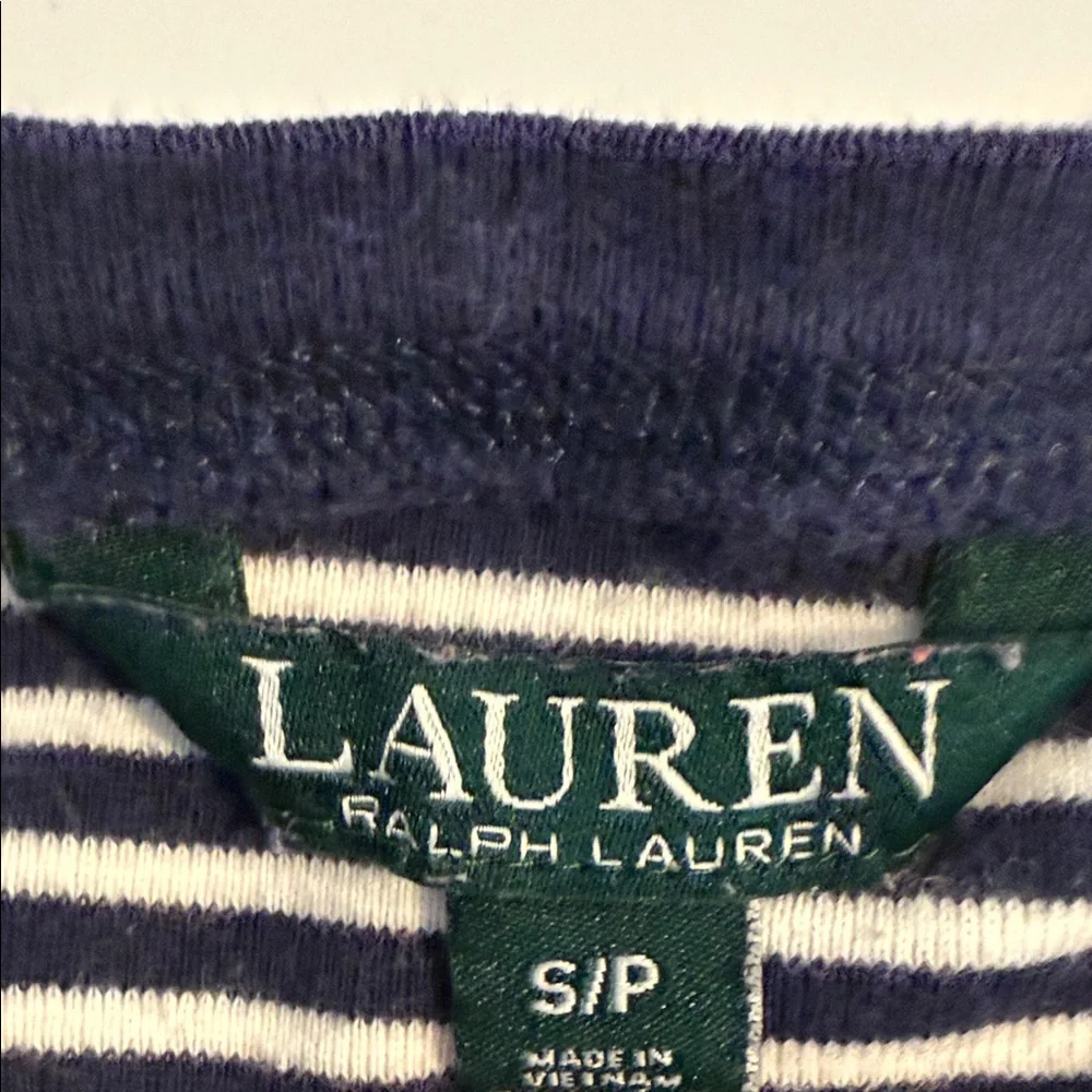 Ralph Lauren Navy and White Striped Long Sleeve Top EUC - Picture 4 of 6